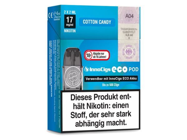 InnoCigs ECO Pods Cotton Candy 17mg/ml - 2 Stk.