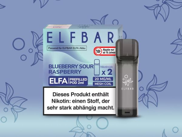 Elfbar ELFA Pods Blueberry Sour Raspberry 20mg I 2 Stk