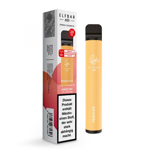 Elfbar 600 - Peach Ice, Einweg E-Zigarette, 2ml, 20mg