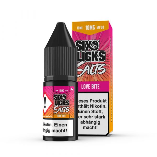 Six Licks Salts - Love Bite, Nikotinsalz-Liquid, 10ml