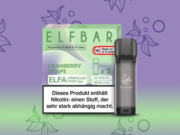 Elfbar ELFA Pods Cranberry Grape 20mg I 2 Stk !!Vorbestellung!!