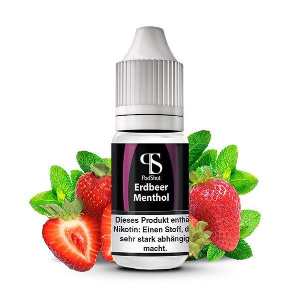 PodShot Erdbeer Menthol Hybridsalz 10ml Liquid