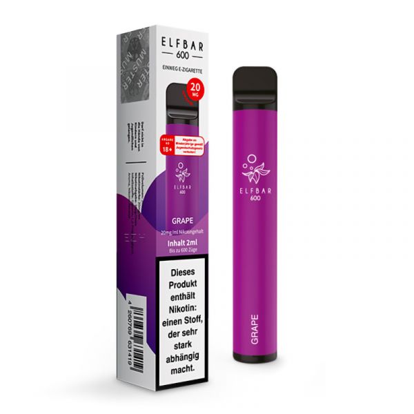 Elfbar 600 - Grape, Einweg E-Zigarette, 2ml, 20mg