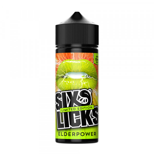 Six Licks Elderpower, Shake &amp; Vape Liquid, 100ml