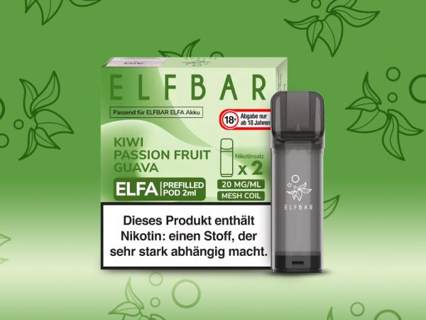Elfbar ELFA Pods Kiwi Passion Fruit Guava 20mg I 2 Stk