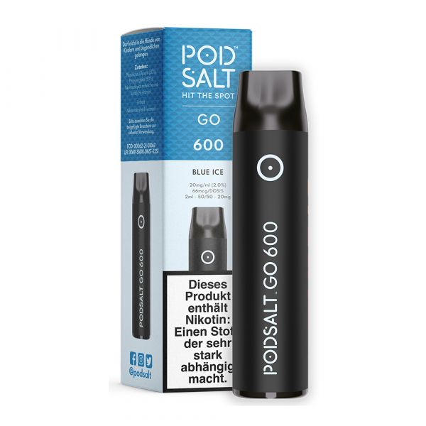 Pod Salt Go 600 - Blue Ice, Einweg E-Zigarette, 2ml, 20mg